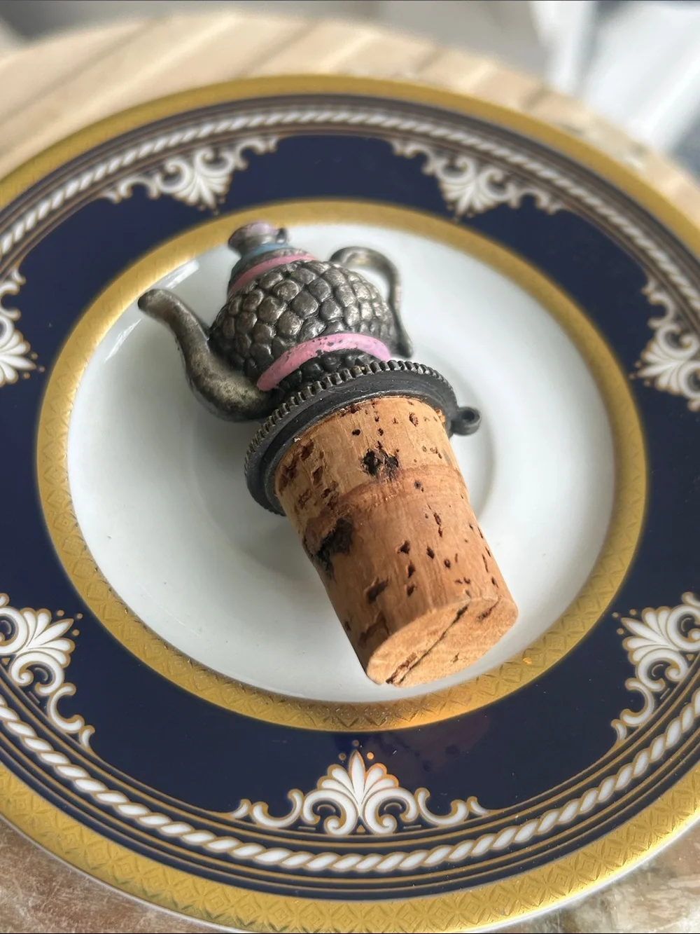 Vintage Teapot Cork Bottle Stopper